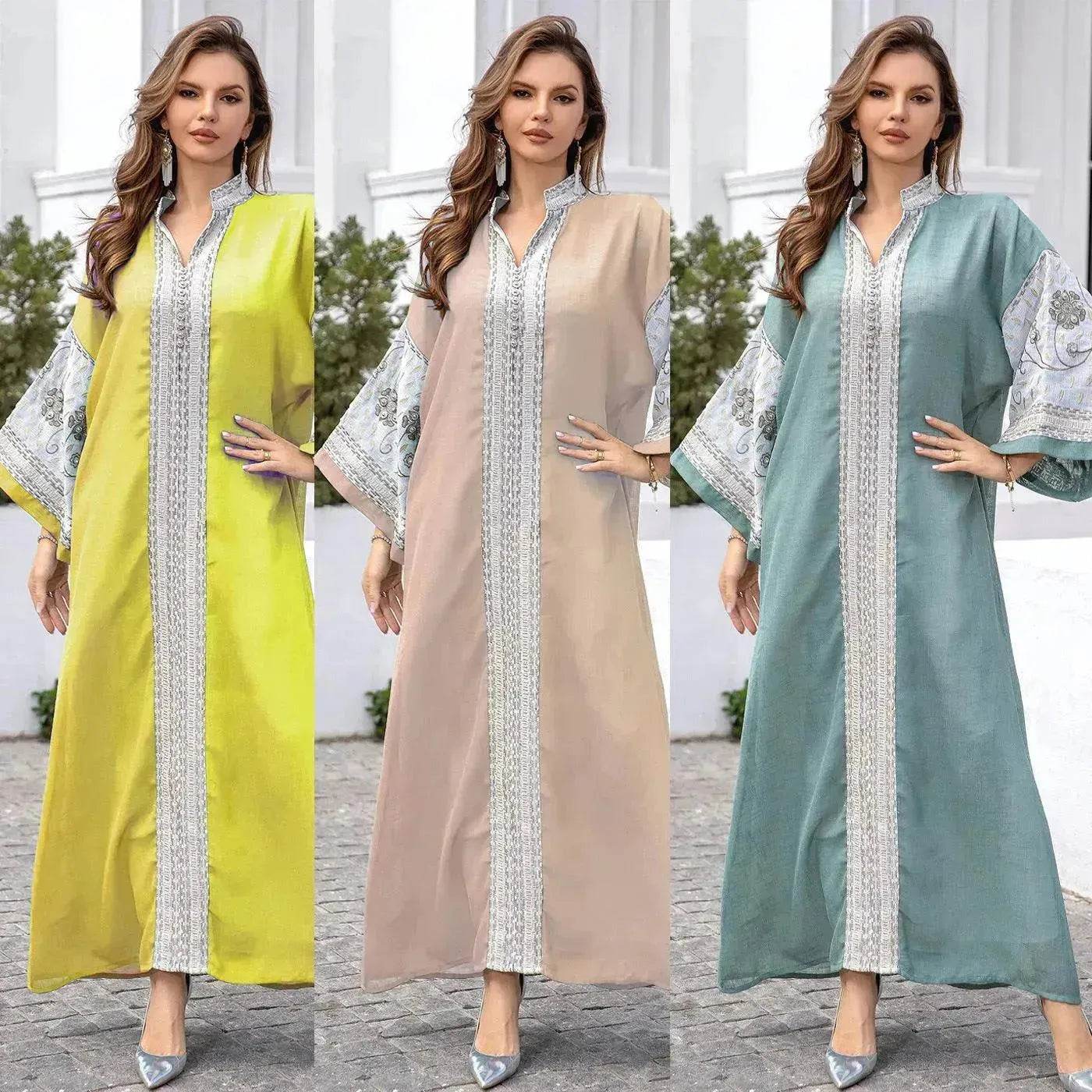 Middle East Foreign Trade Arab Robe New Embroidered Women's Gown