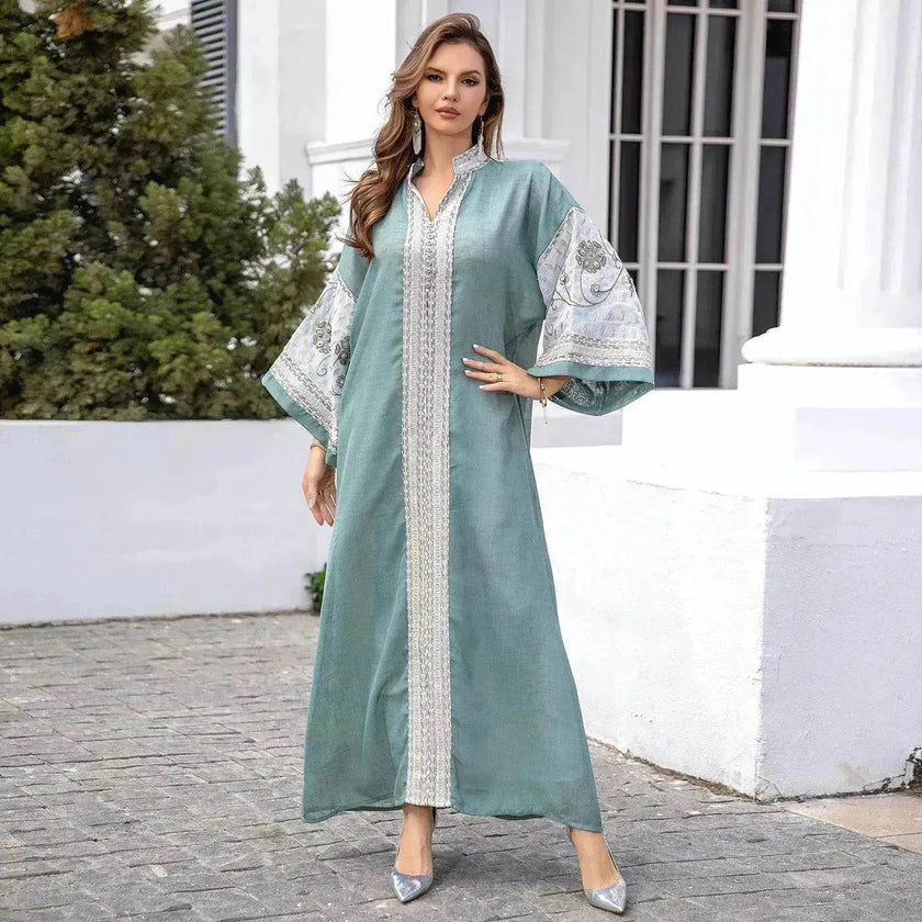 Middle East Foreign Trade Arab Robe New Embroidered Women's Gown