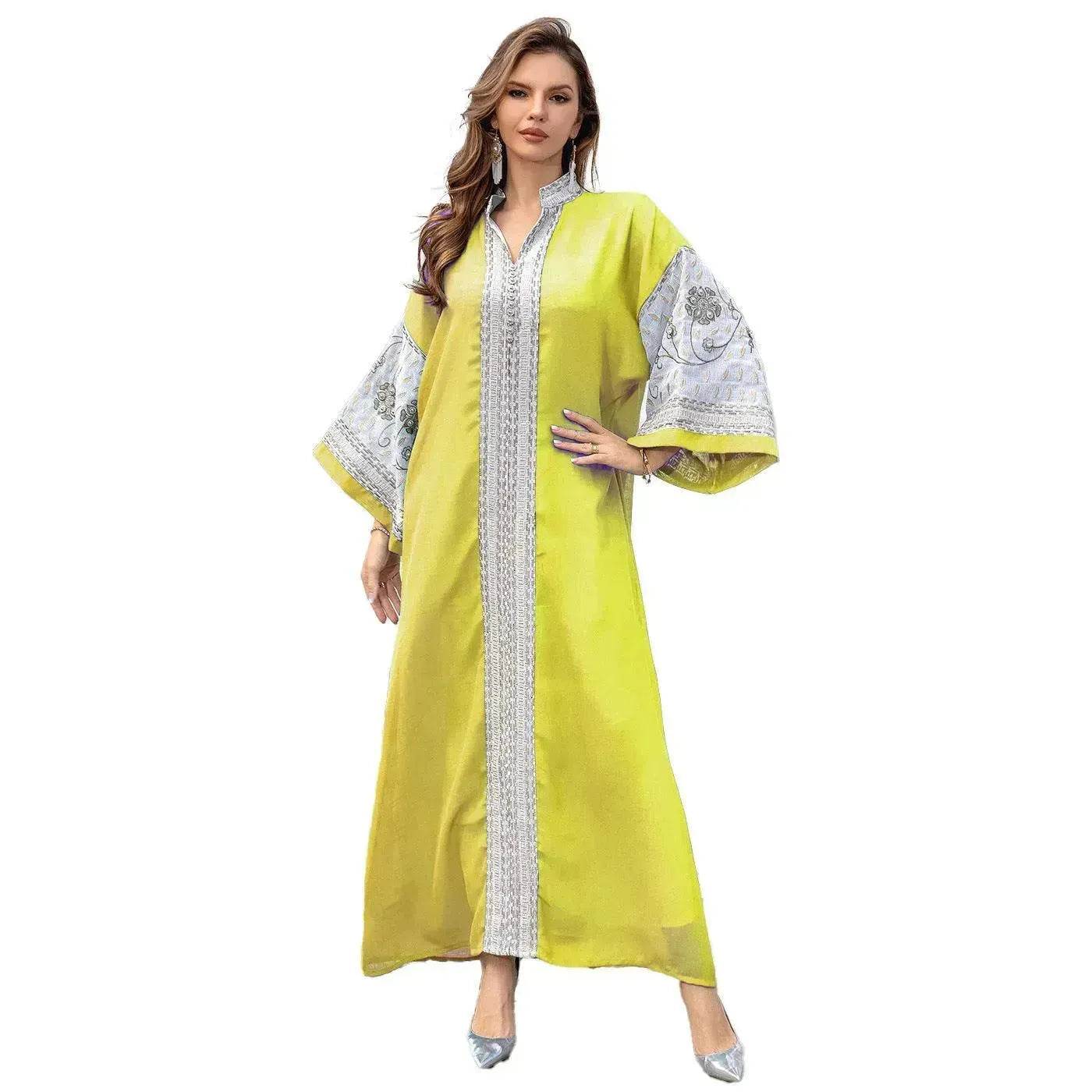 Middle East Foreign Trade Arab Robe New Embroidered Women's Gown
