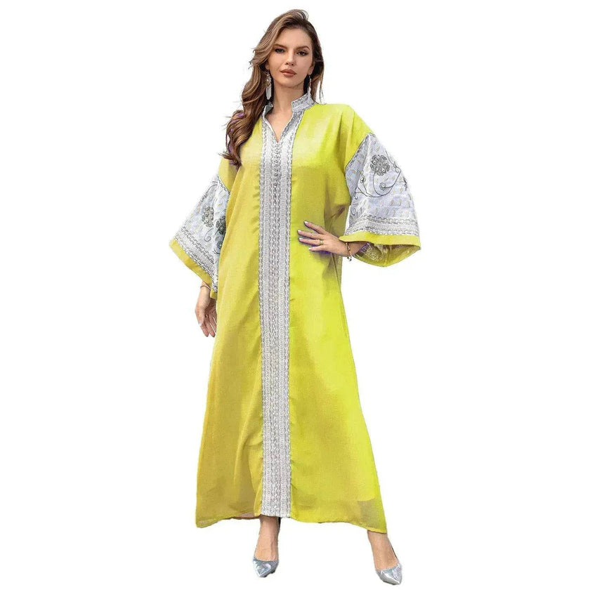 Middle East Foreign Trade Arab Robe New Embroidered Women's Gown