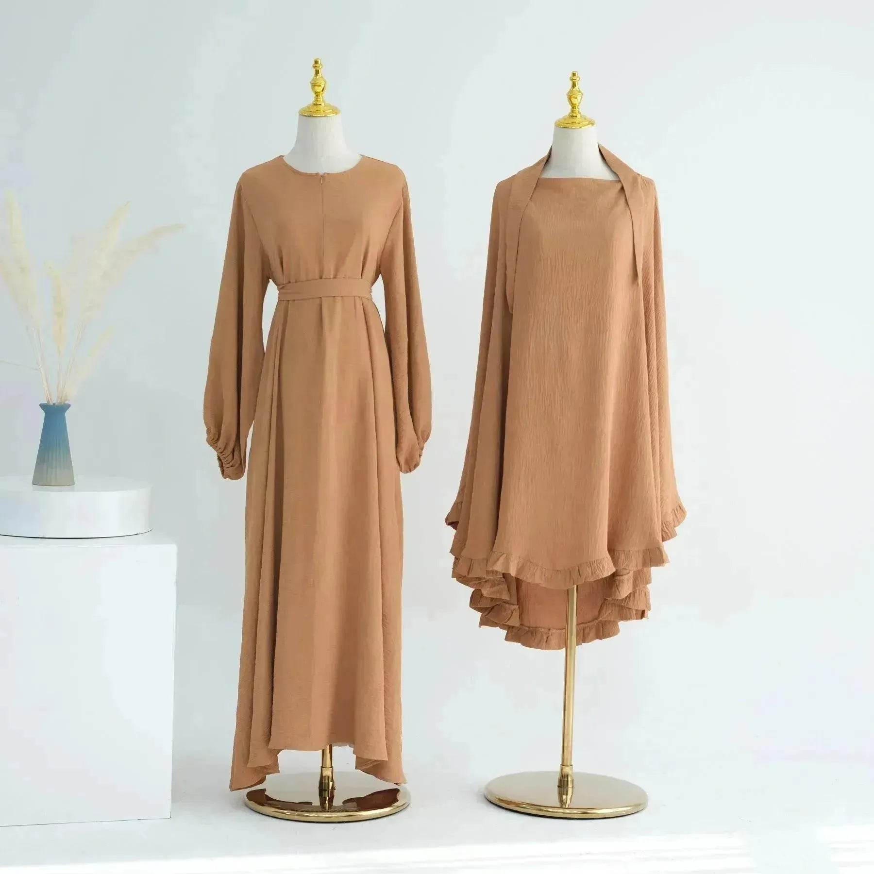 Middle East Turkey Drawstring Sleeve Dress