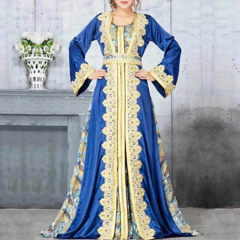 Middle Eastern Printed Dress Arab  Robe