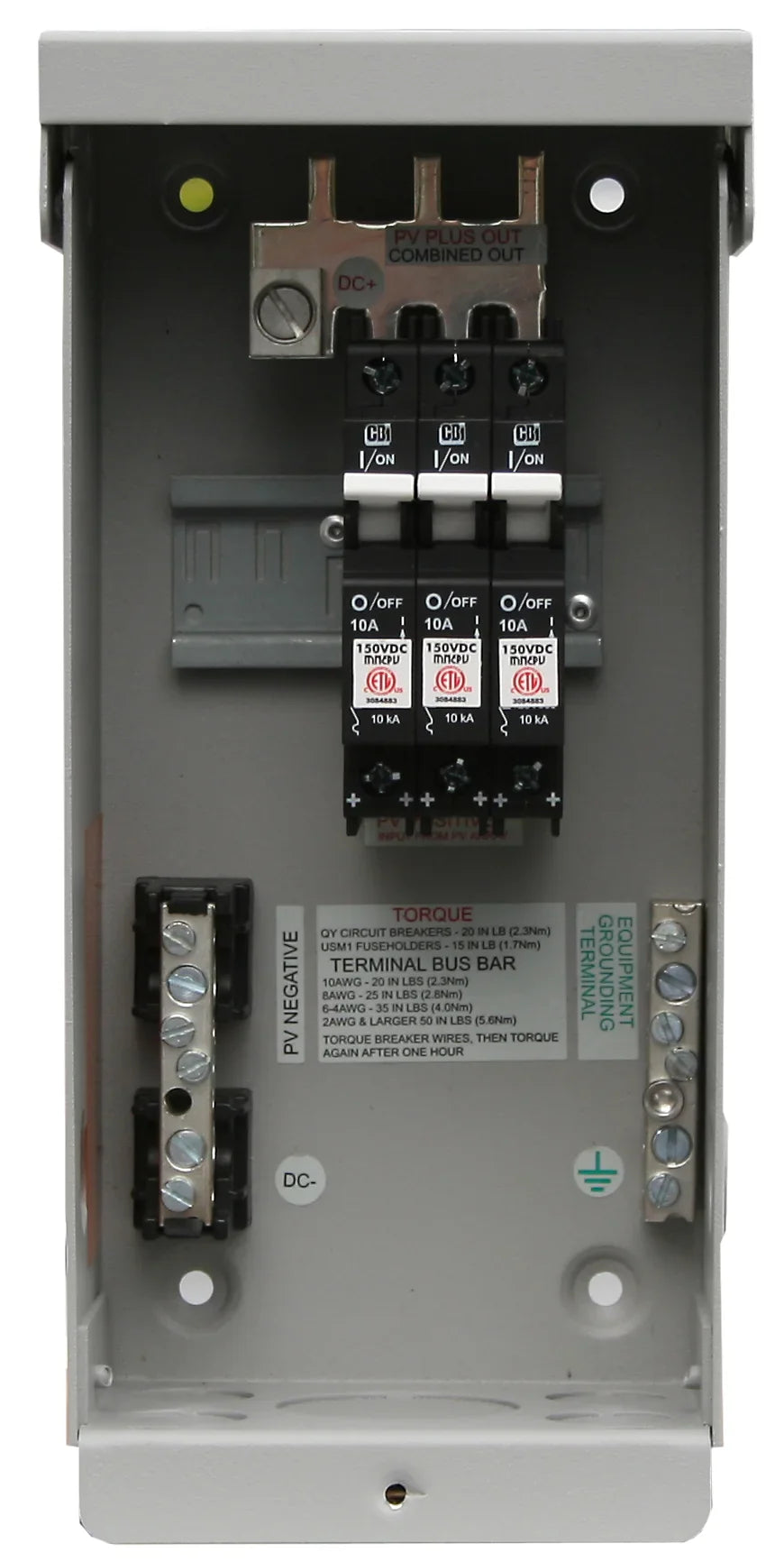 DC Combiner Box for 3 x 150 VDC breakers or 2 x 600 VDC fuse holders | MNPV3