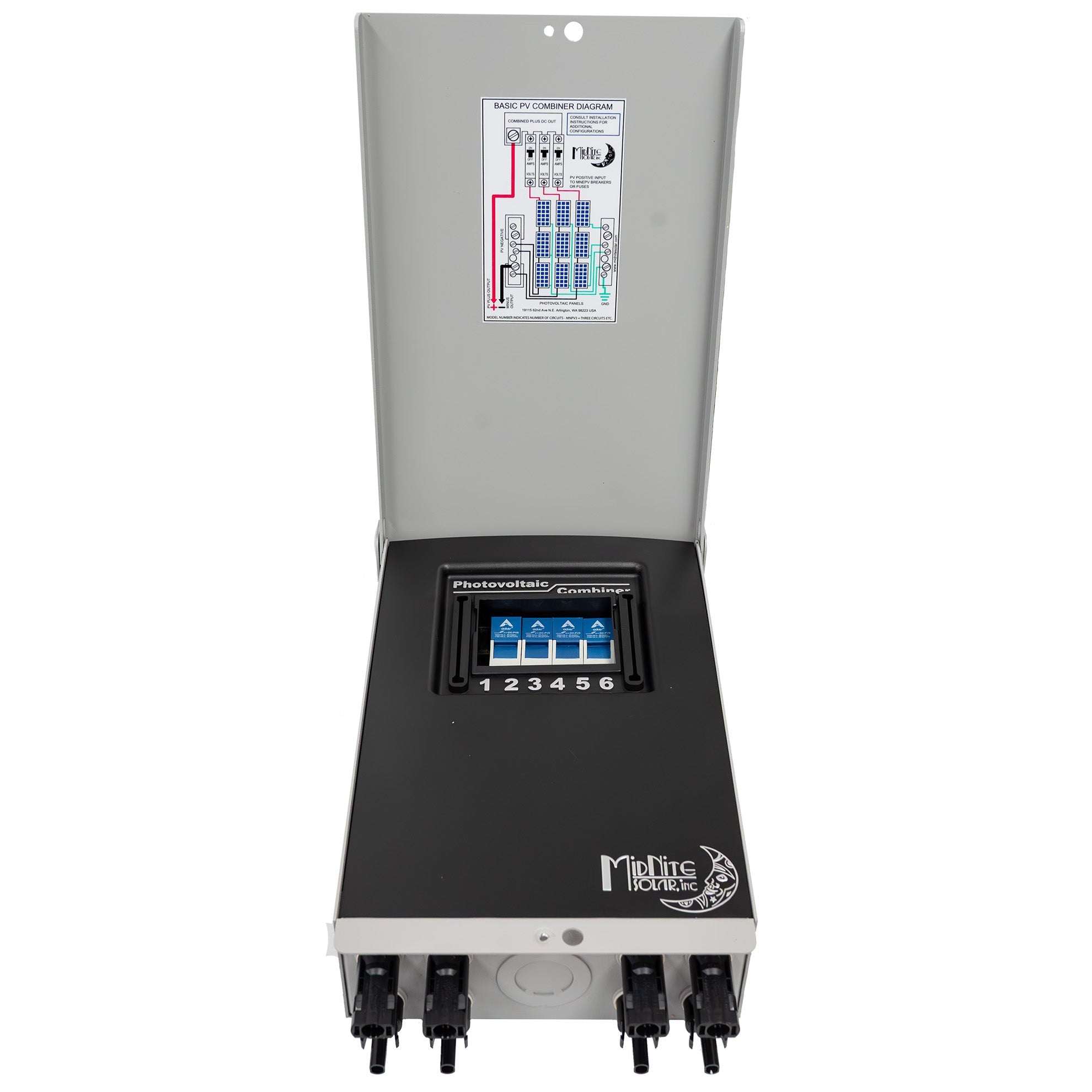 Midnite Solar 3R pre-wired MNPV4 combiner | MNPV4-MC4