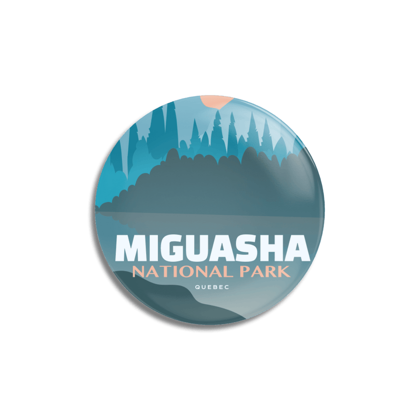 Miguasha National Park of Quebec Pinback Button, Canada Parks