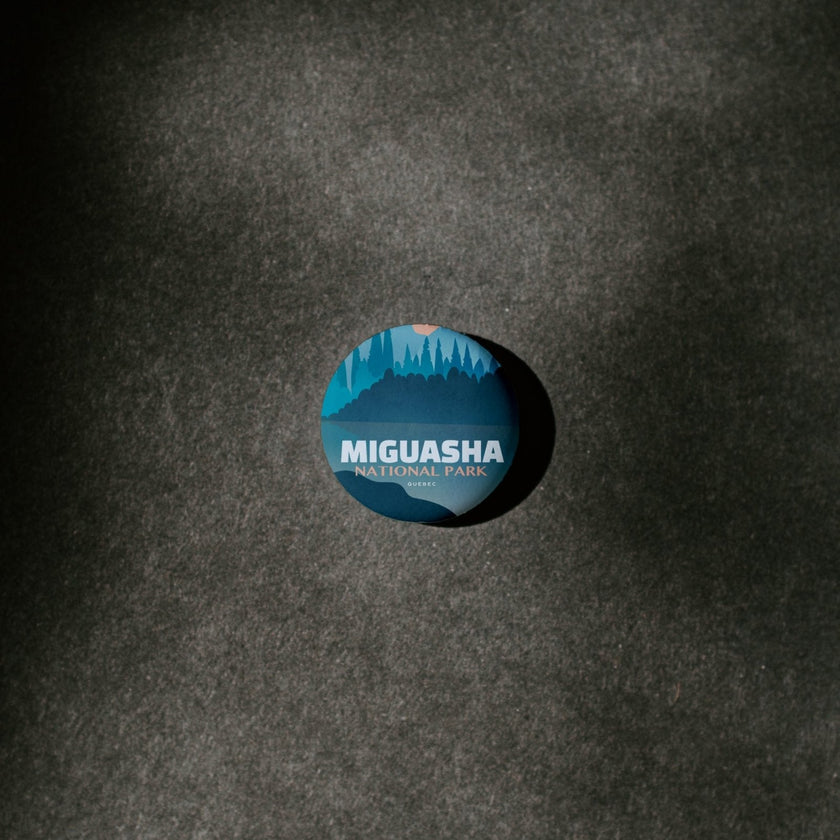 Miguasha National Park of Quebec Pinback Button, Canada Parks