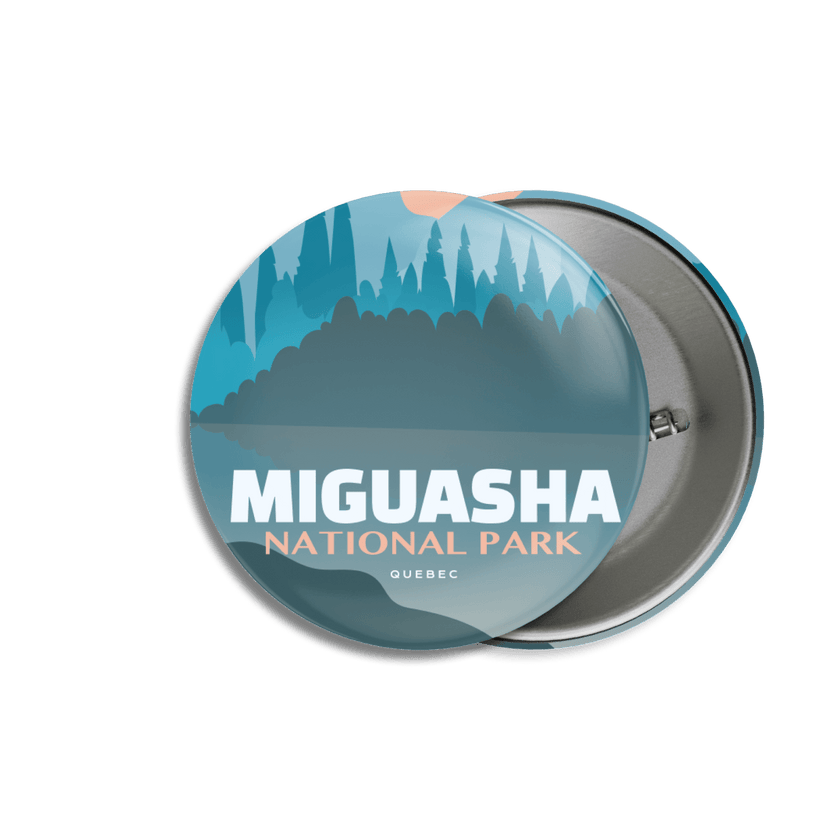 Miguasha National Park of Quebec Pinback Button, Canada Parks