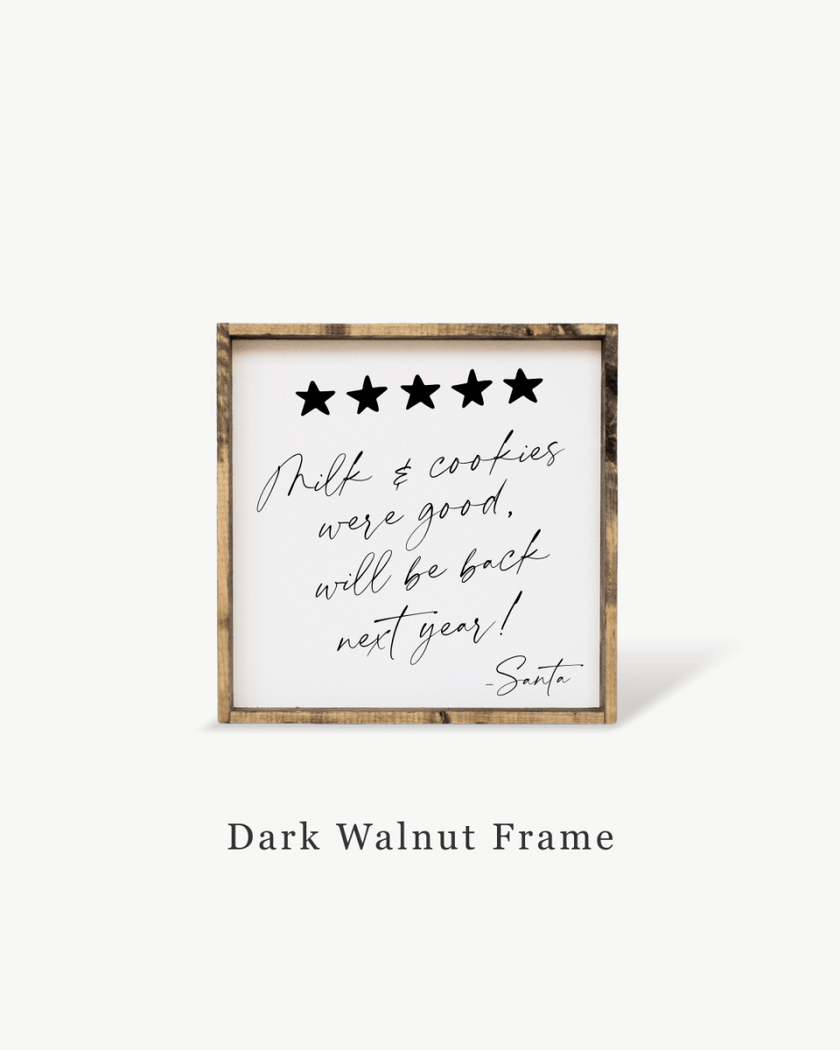 Milk & Cookies Santa Review - Framed Christmas Print