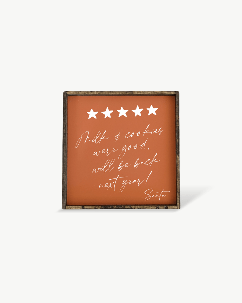 Milk & Cookies Santa Review - Framed Christmas Print