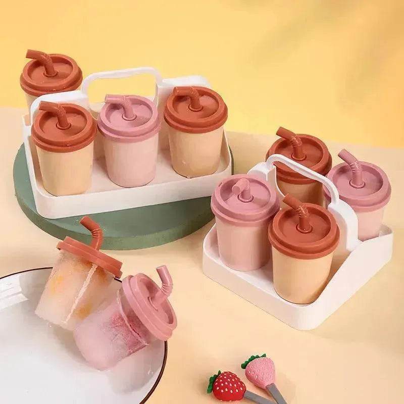 Milky Tea Cup Four Grid Ice Tray Ice-cream Mould