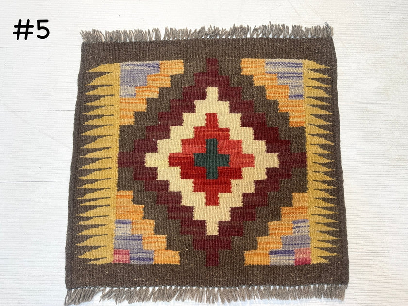 Mini Afghan Kilim Rugs | 2' x 2'