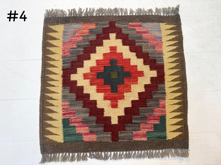 Mini Afghan Kilim Rugs | 2' x 2'