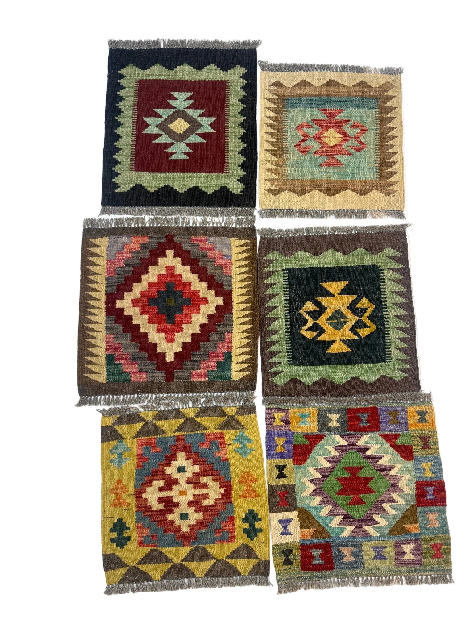 Mini Afghan Kilim Rugs | 2' x 2'