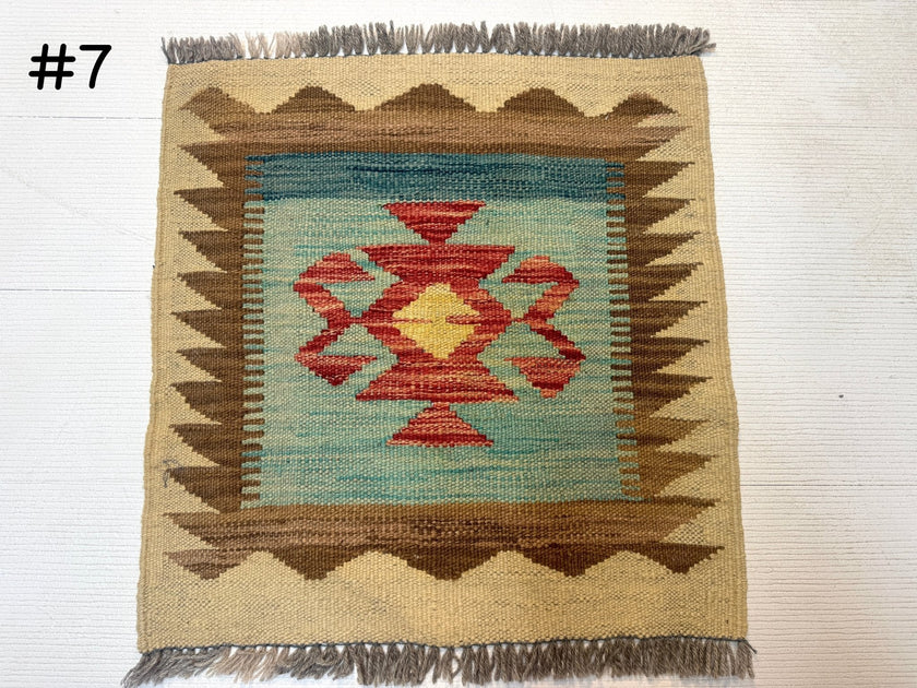 Mini Afghan Kilim Rugs | 2' x 2'