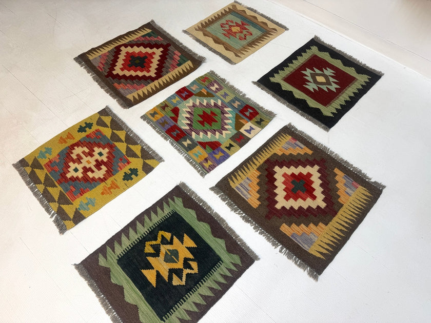 Mini Afghan Kilim Rugs | 2' x 2'