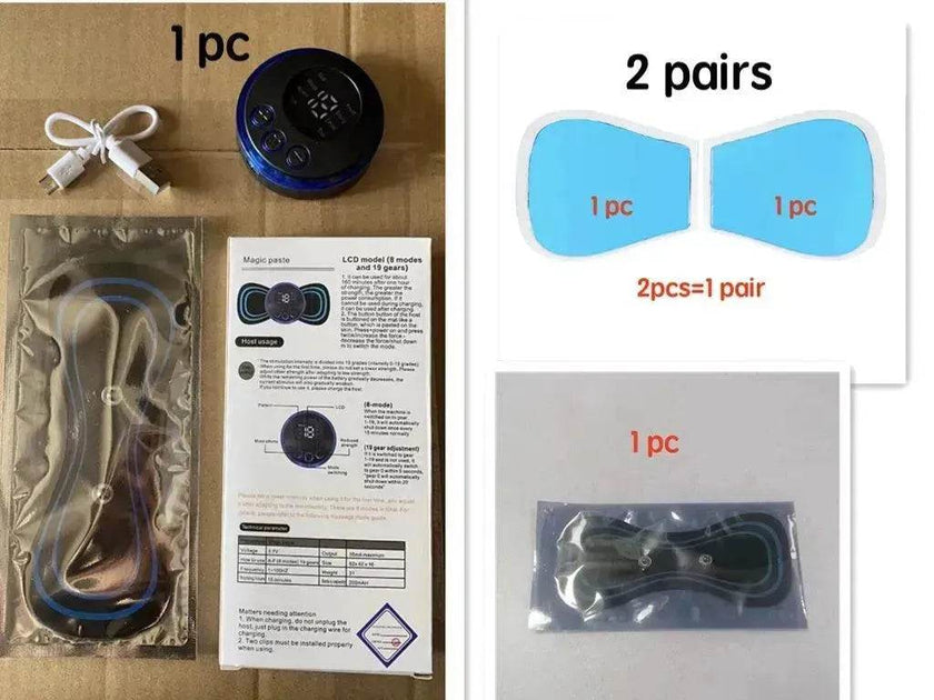 Mini EMS Electrotherapy Massager – Smart LCD Butterfly Pad for Cervical Spine, Waist & Back Relief