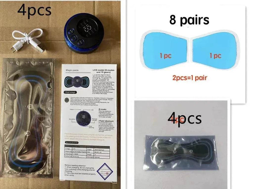 Mini EMS Electrotherapy Massager – Smart LCD Butterfly Pad for Cervical Spine, Waist & Back Relief