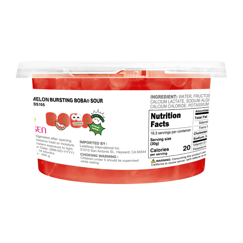 Watermelon Sour Bursting Boba | Sour Popping Boba | Foodservice Canada Distribution | Ships Free Within Canada on Orders Above CAD $199