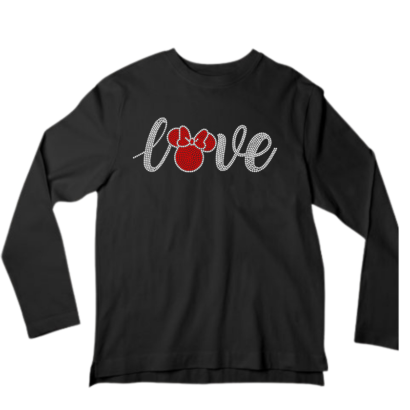 Mini Ears LOVE Rhinestone Shirt – Disney Inspired Sparkle Bling Tee | Blingdazzel