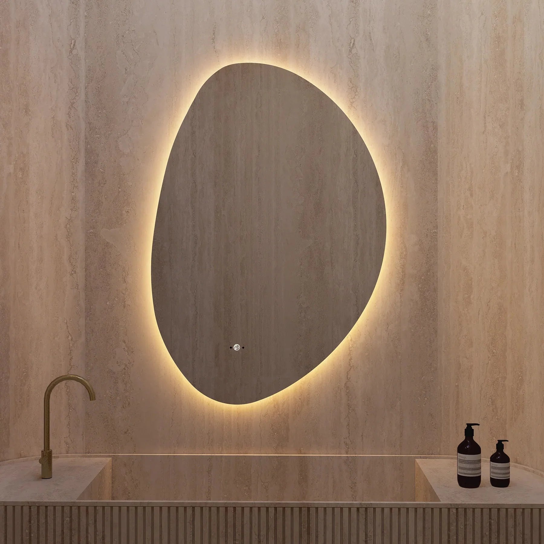 Minimal LED Mirror with Anti-Fog & Touchless Control
