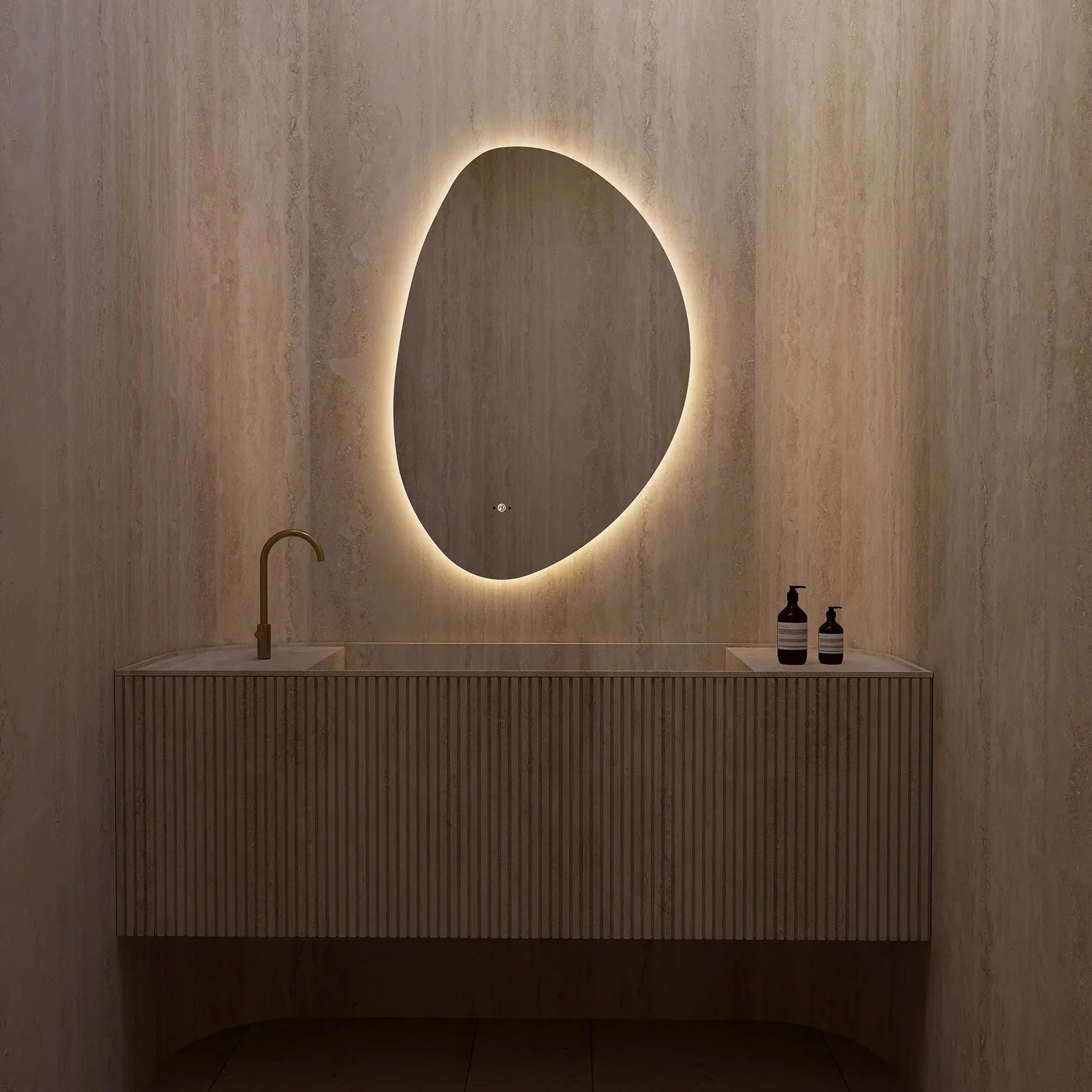 Minimal LED Mirror with Anti-Fog & Touchless Control