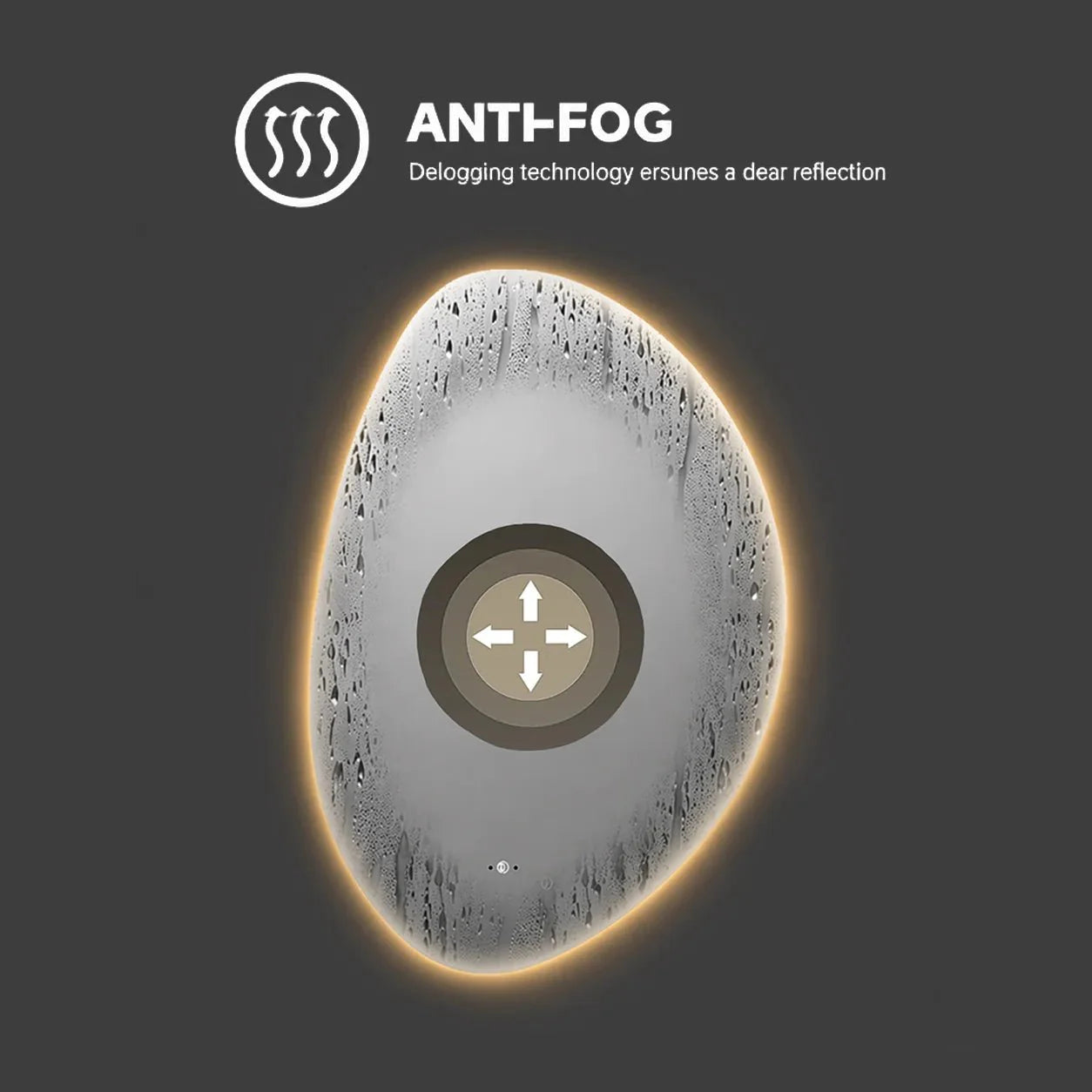 Minimal LED Mirror with Anti-Fog & Touchless Control