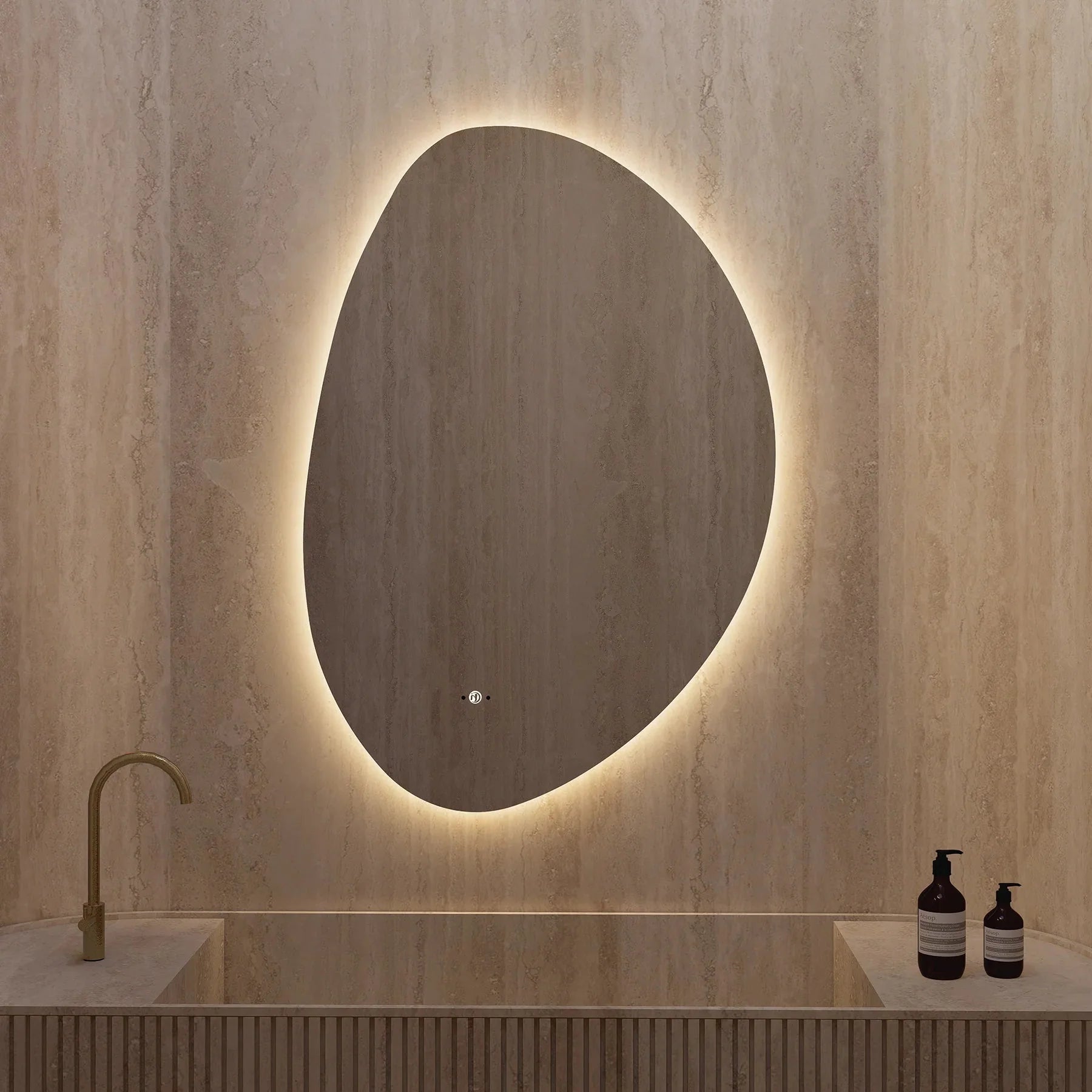Minimal LED Mirror with Anti-Fog & Touchless Control