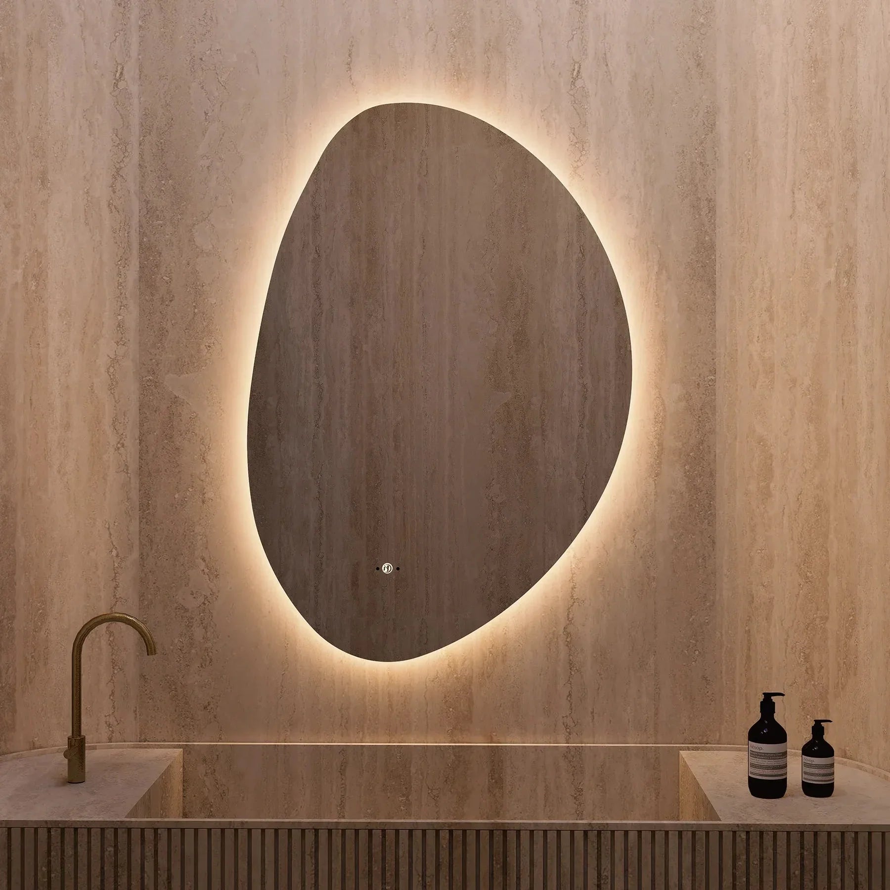 Minimal LED Mirror with Anti-Fog & Touchless Control