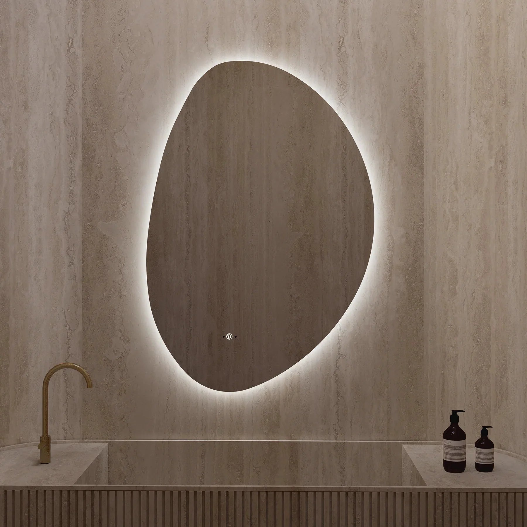 Minimal LED Mirror with Anti-Fog & Touchless Control