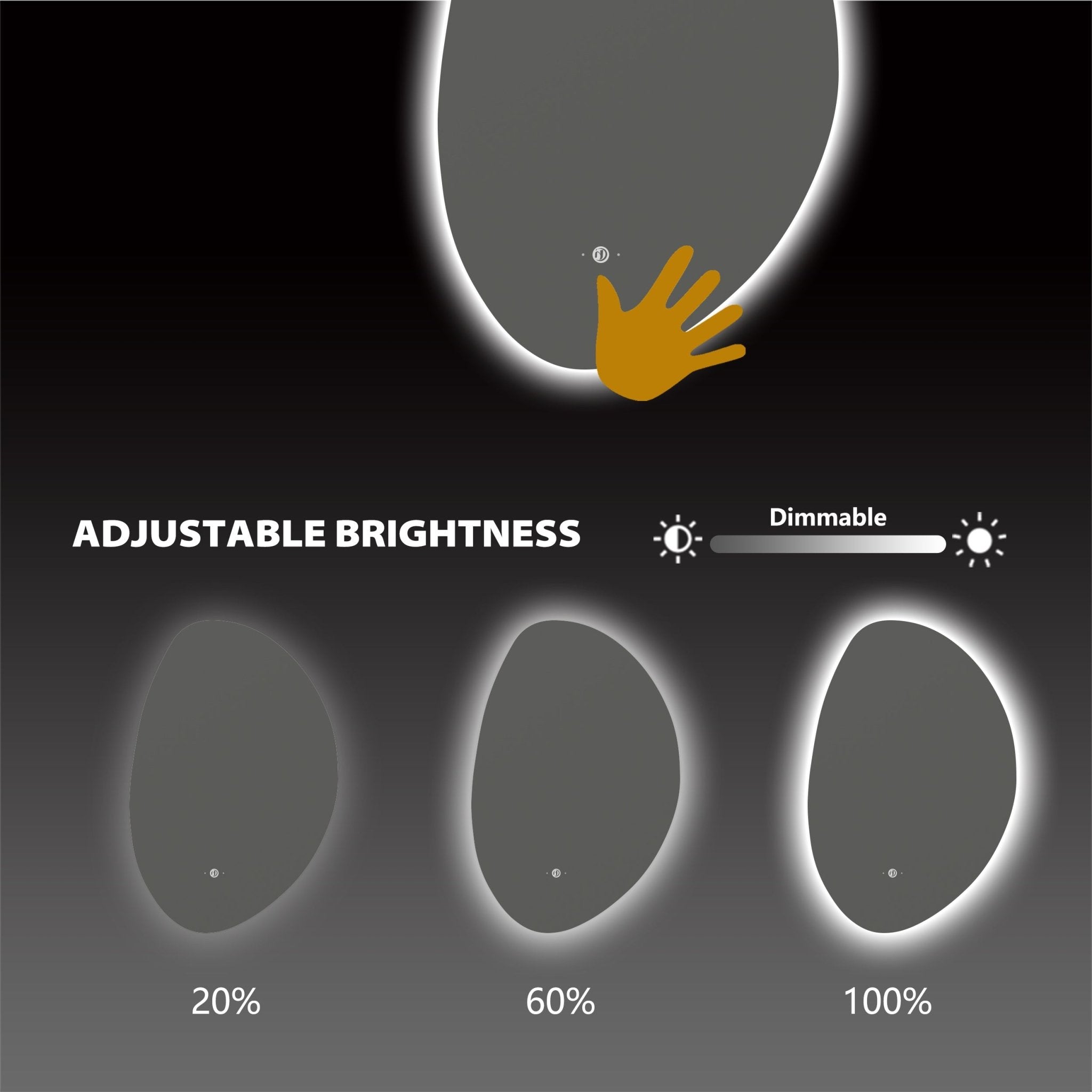 Minimal LED Mirror with Anti-Fog & Touchless Control