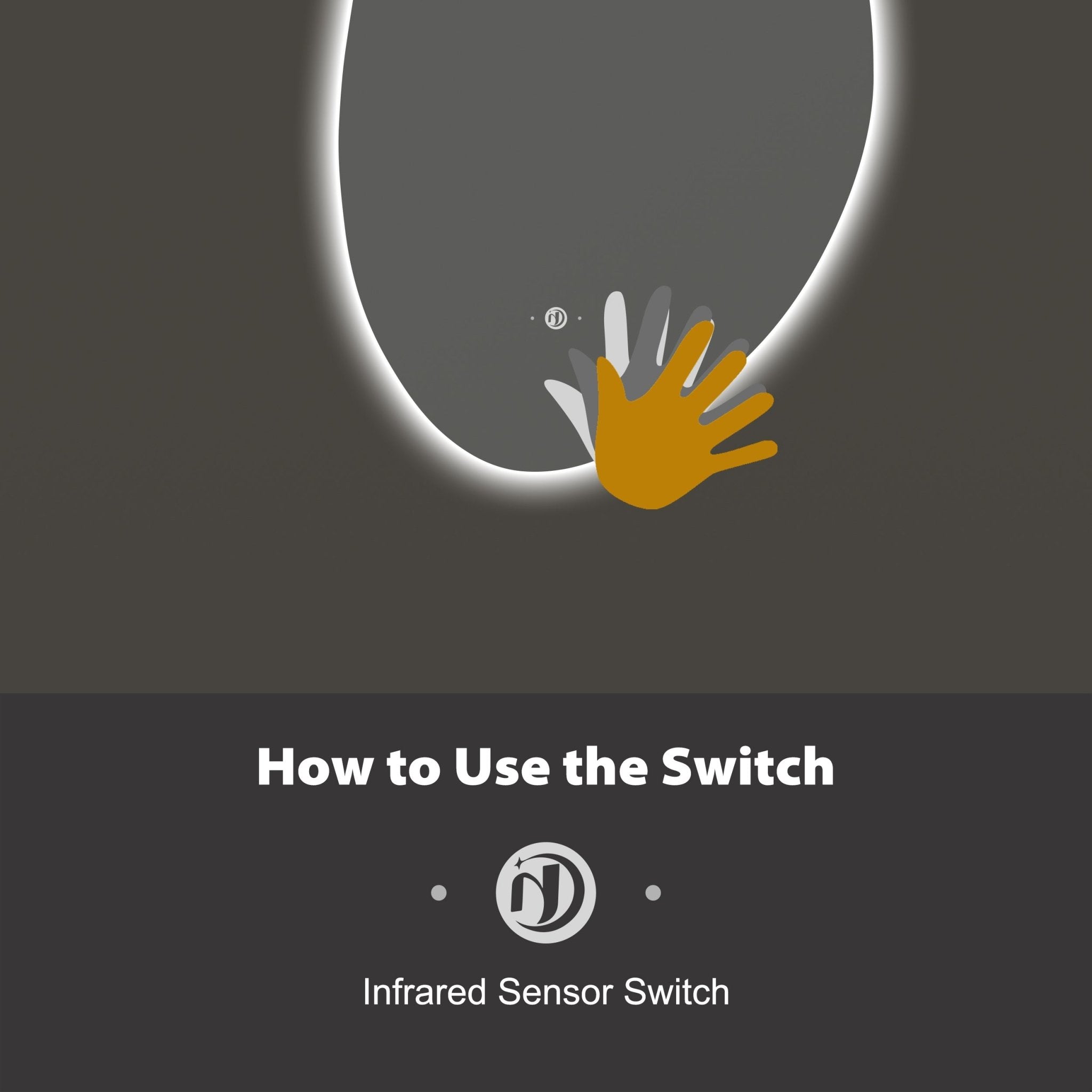 Minimal LED Mirror with Anti-Fog & Touchless Control