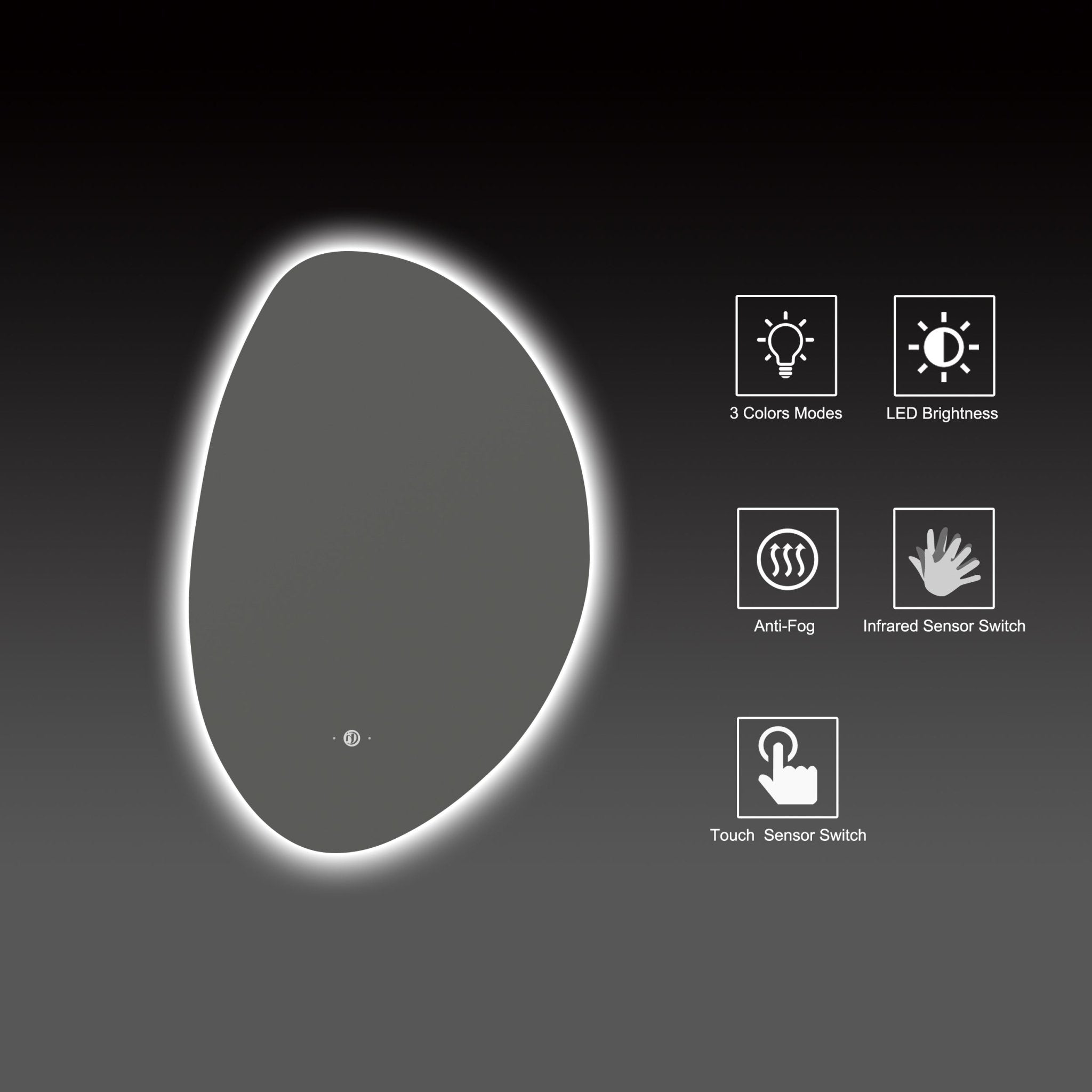 Minimal LED Mirror with Anti-Fog & Touchless Control