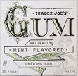 Trader Joe's Gum, Mint Flavoured, 15 pieces