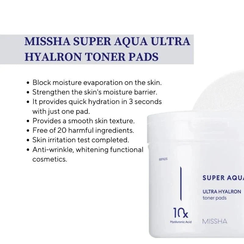MISSHA Super Aqua Hyalron Toner Pads 180g / 90pads