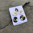 Mixed Metal Foil Earrings Set of 2, Polymer Clay Studs