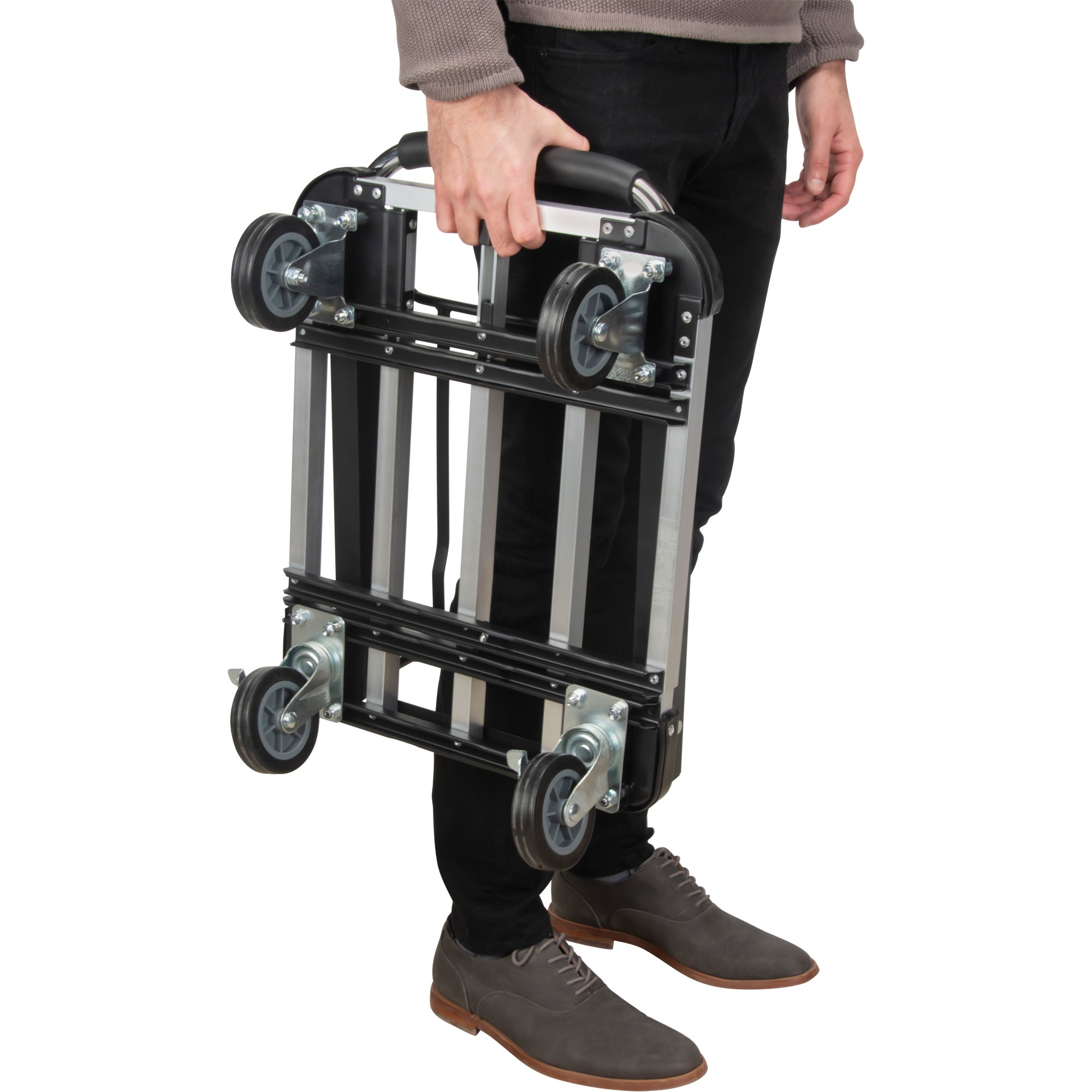 Foldable Platform Trucks, Aluminum, 300 lbs., 28