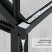 Outsunny Polycarbonate Greenhouse Kit 6.2'x6.3'x6.6' with Sliding Door, Sturdy Frame for Outdoor Gardening - Grey