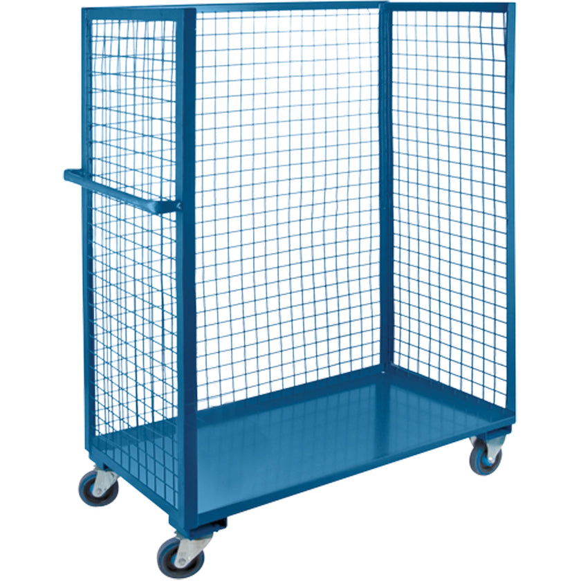 Chariot utilitaire en treillis métallique, acier, 61 cm x 160 cm x 122 cm, capacité de 545 kg.