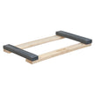 Châssis de chariot en bois dur avec embouts en caoutchouc, châssis en bois, 45,7 cm (L) x 76,2 cm (P) x 6,35 cm (H), capacité de 408 kg.