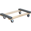 Rubber Ends Hardwood Dolly, Wood Frame, 18