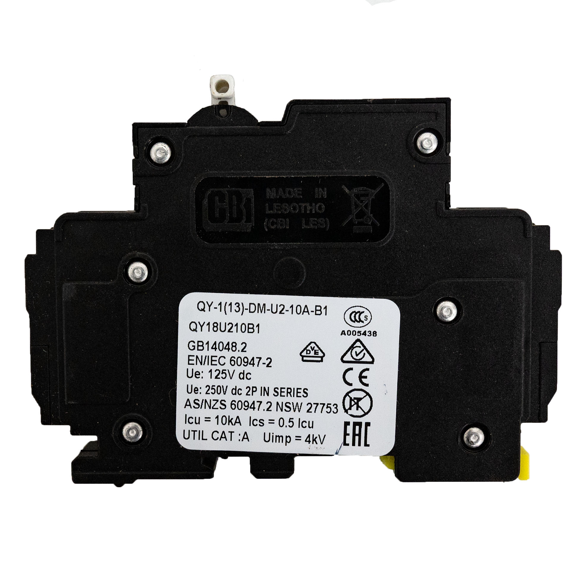 MidNite Solar, 10A, 150 VDC, DIN rail mount breaker, 13mm wide | MNEPV10