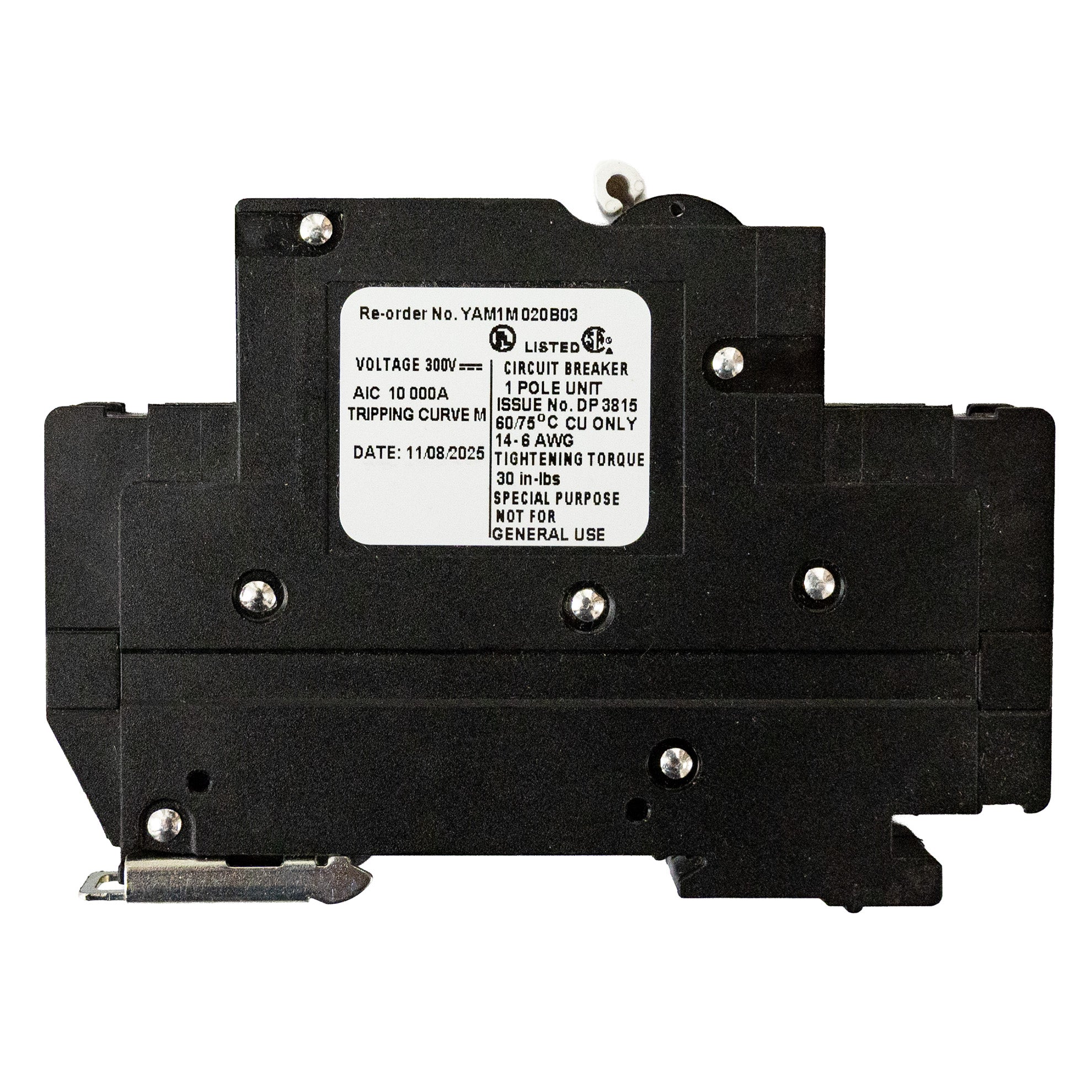 MidNite Solar, 20A, 300 VDC, DIN rail mount breaker, 13mm wide | MNEPV20