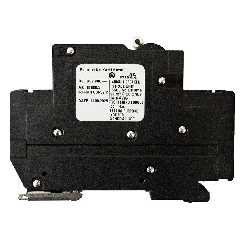 MidNite Solar, 20A, 300 VDC, DIN rail mount breaker, 13mm wide | MNEPV20