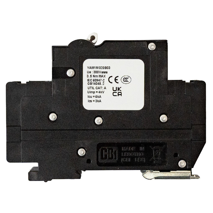 MidNite Solar, 20A, 300 VDC, DIN rail mount breaker, 13mm wide | MNEPV20
