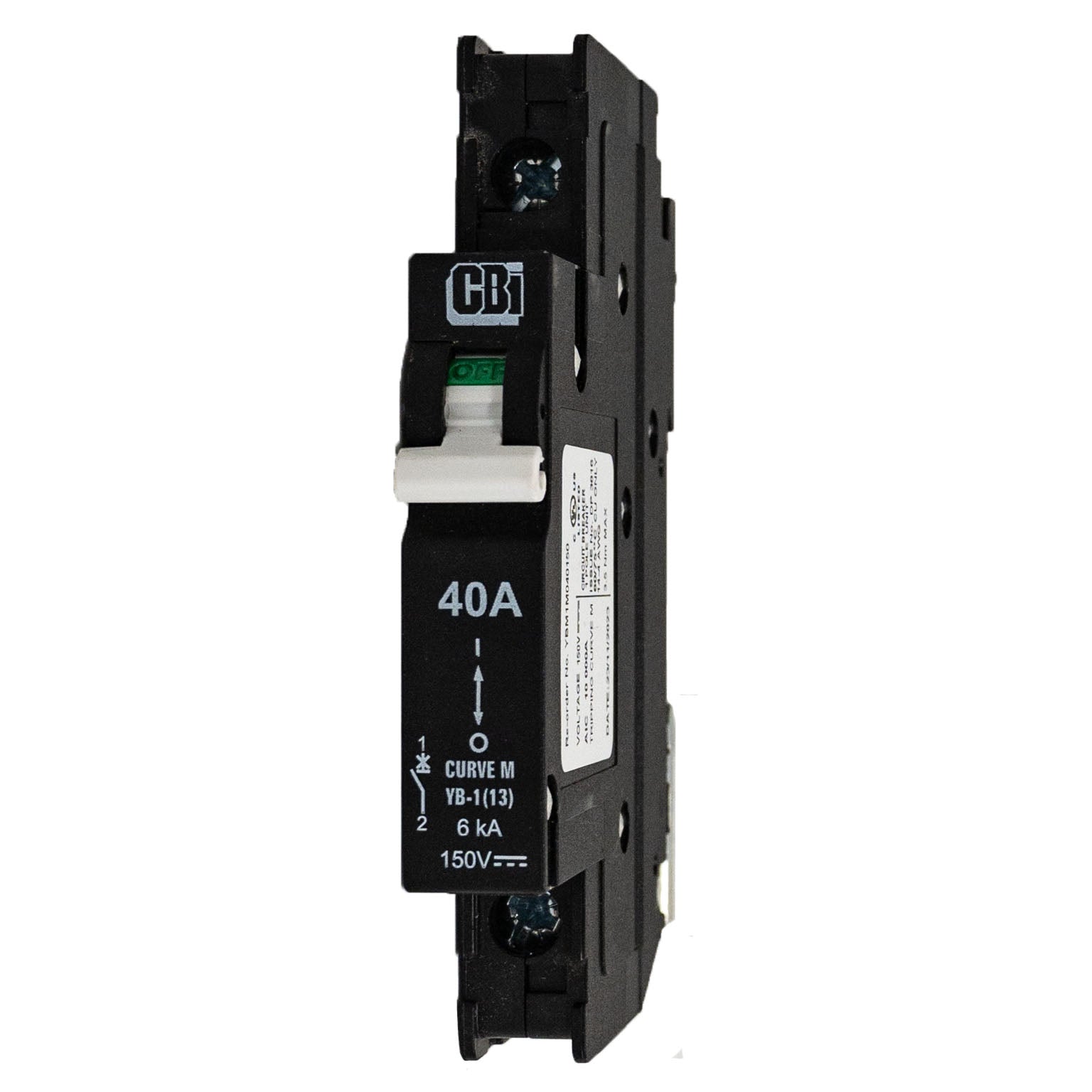 MidNite Solar, 40A, 150/300 VDC, DIN rail mount breaker, 13mm wide | MNEPV40