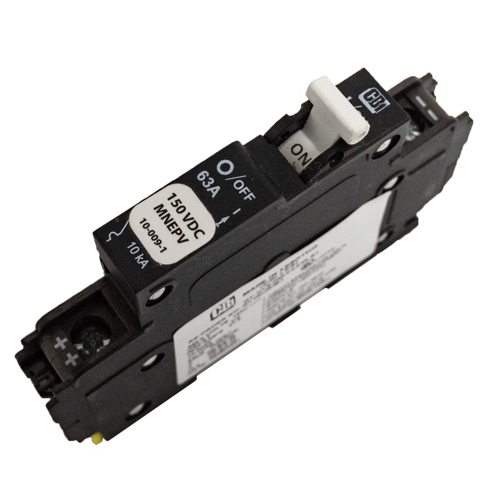 MidNite Solar, 63A, 150 VDC, DIN rail mount breaker, 13mm wide | MNEPV63