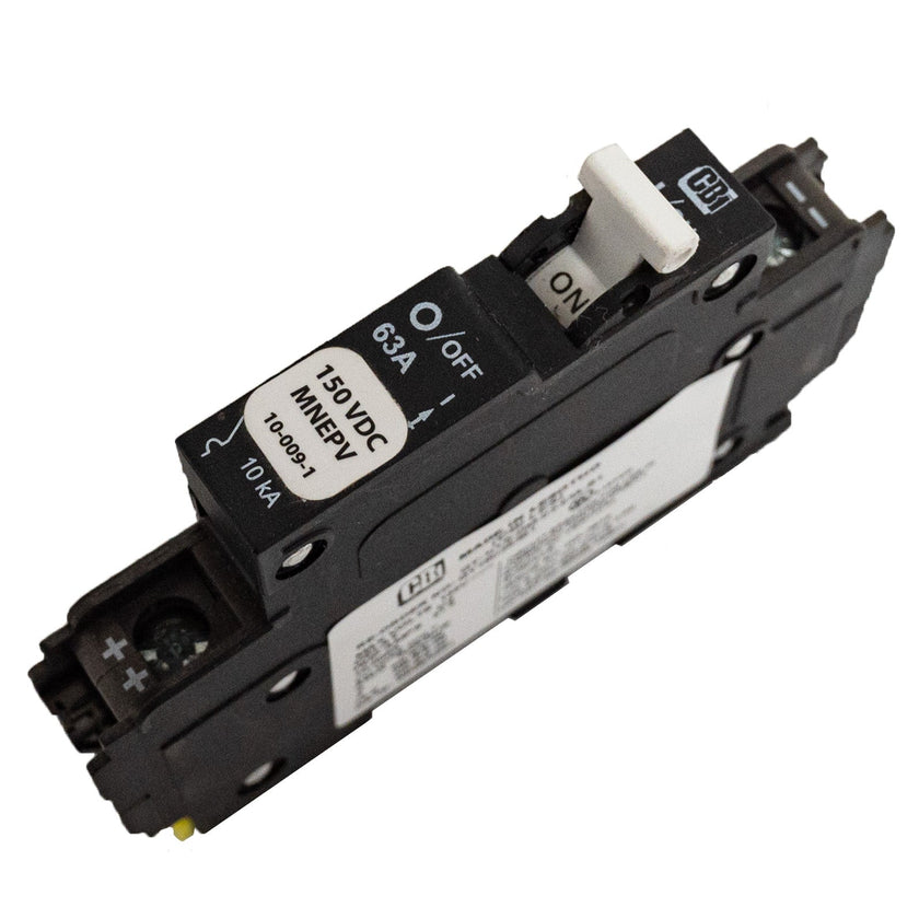 MidNite Solar, 63A, 150 VDC, DIN rail mount breaker, 13mm wide | MNEPV63