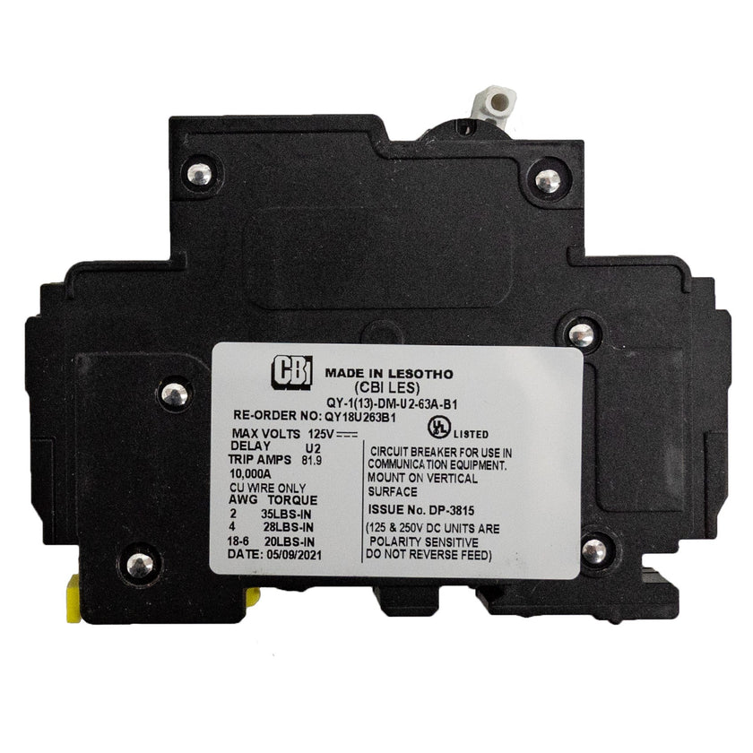 MidNite Solar, 63A, 150 VDC, DIN rail mount breaker, 13mm wide | MNEPV63