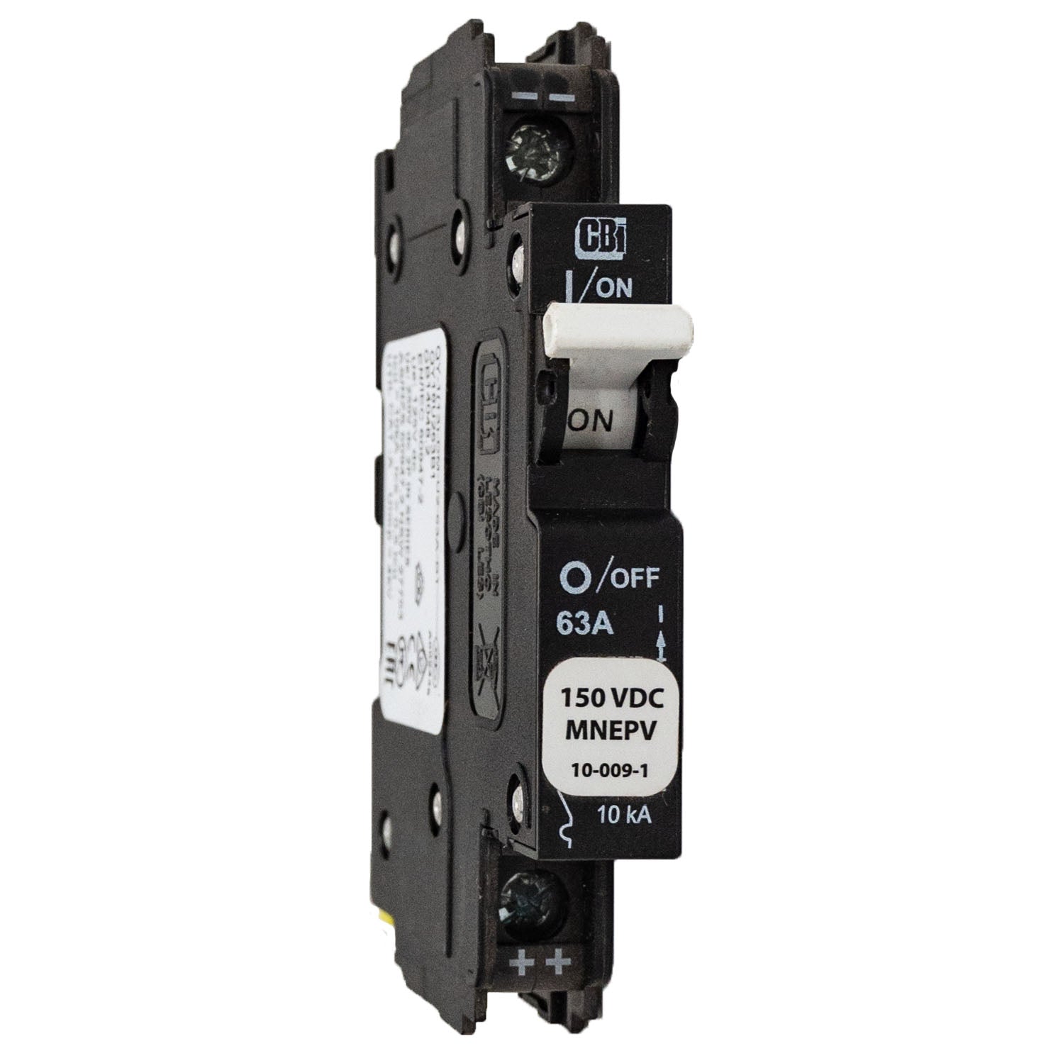 MidNite Solar, 63A, 150 VDC, DIN rail mount breaker, 13mm wide | MNEPV63