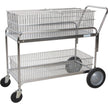 Chariot à courrier de bureau en treillis métallique, capacité de 250 lbs, chromé, 23